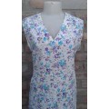 Vintage Cotton Purple Blue Floral Print Summer Dress Size 14