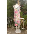 Vintage Woolworths Viscose Sleeveless Floral Summer Dress Size 14
