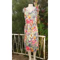 Vintage Woolworths Viscose Sleeveless Floral Summer Dress Size 14