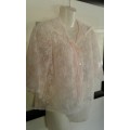 Vintage Original 1960s Pale Rose Chiffon And Lace Camisole Baby Doll Bed Jacket Size 10 to 12