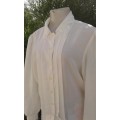 Vintage White Woolworths Blouse Shirt Top With Lace Collar Size 12