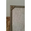 Antique Victorian Rectangular Ornate Brass Picture Frame With Bevelled Glass