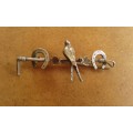 Vintage 1940s Swallow And Horse Shoe Good Luck Brooch Pin