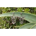 Antique Art Nouveau Filigree Clear Rhinestone Seedling Pearls Chandelier Drop Earrings