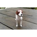 Vintage Porcelain Beagle Hunting Dog Figurine