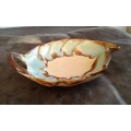 Beautiful Hand Painted High Glazed Majolica Leaf Serving Plate Marked