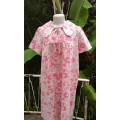 Vintage Original 1960s Pink White Flower Power Maternity Dress Size 12 to 14