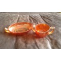 Set Of 2 Art Deco Carnival Glass Bowls