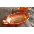 Set Of 2 Art Deco Carnival Glass Bowls