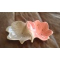 Staffordshire Shorter And Son Petal Grey And Pink Petal Shaped Two Side Serving Plate