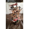 Vintage Unique Handcrafted Wooden Ship Great Harry Model Figurine