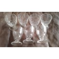 Antique Set Of 7 Handcut Art Deco Crystal Liquor Glasses