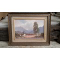 Brian Blakemore Farmhouse And Landscape Oil Painting Framed Signed Well Known Eastern Cape Artist