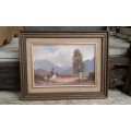 Brian Blakemore Farmhouse And Landscape Oil Painting Framed Signed Well Known Eastern Cape Artist