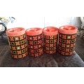 Set Of 4 Large Vintage Tins Storage Containers