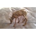 Vintage Mid Century Modern Baby Deer Doe Fawn Brass Ornament