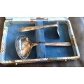 Beautiful Vintage Silverplated Spoon Food Scraper Christening Set Made In England