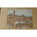 South African Alfred Palmer Watercolors JERUSALEM Framed Signed