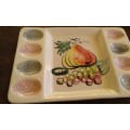 Vintage Mid Century Modern Italian Ceramic Snack Platter Handpainted