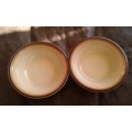 2 Vintage Mid Century Arita Country Kitchen Japanese Stoneware Desert Or Soup Bowls