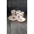 Per Ardua Vintage Set 4 Coffee Tee Mugs 1 Ashtray 1 Plate Dale College Marked Weill