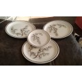 Vintage MCM Law Marguerite Select Pine 3 Dinner Plates And 1 Side Plate Japanese Stoneware