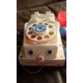 Vintage Fischer Price Toy Along Chatter Telephone Rotary Dial 1960s With Moving Eyes