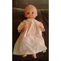 Vintage Celluloid Baby Boy Talking Crying Doll 1960s Original Clothes Has Damage