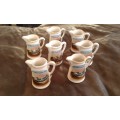 Set Of 7 Antique Small Milk Jugs With Compliments From The Central Dairy Ideal For Guesthouse