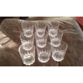 Set Of 10 White Horse Scotsh Whiskey Crystal Glasses Tumblers