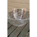 Vintage 1940s Handcut Grapes And Leaves Crystal Glass Bowl