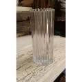 Vintage Mid Century German Lead Crystal Clear Art Glass Vase
