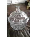 Gorgeous Mid Century Faceted Glass Terrine Bowl With Lid