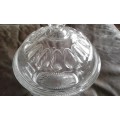 Gorgeous Mid Century Faceted Glass Terrine Bowl With Lid
