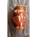 Vintage Ceramic Scholar Owl Money Bank Piggy Bank Movable Eyes England