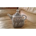 Rare Vintage SALEM Pottery Large Very Heavy Light Blue Stoneware Art Tea Pot Salt Crystal Glaze