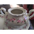 Beautiful Huguenot Constantia Coffee Tea Set Pink Rose Pattern 22 Pieces