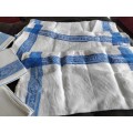 6 Antique French Blue White Damask Napinks