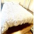 White Vintage Hand Crochet Bedspread/bed cover
