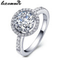 *** EXQUISITE Silver Round CZ Engagement Ring***