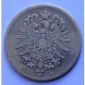 1881 D 1 Mark German Empire Silver Coin Eagle
