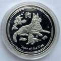 1 oz Silver/Steel Lunar Dog Australia - Lunar 2018 Silver Plated in Capsule