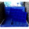 Coin case/storage box, size 400mm x 230mm with 2 trays, holds 36 coins size 48mm