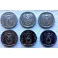 16 X Top  Mixed 2 and 1 Rand Coins A/UNC incl. 60 coin holder collection book  in good condition