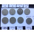 5 Pfennig Germany Deutsches Reich 8 X mixed Dates