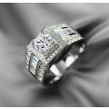 *****GORGEOUS WHITE SAPPHIRE 2.55ct & ZIRCON***** WOMAN 925 (STAMPED) SILVER RING SIZE 7/8/9 (O/Q/R)