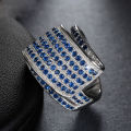 *****WOW!!!***** BLUE SAPPHIRE WOMAN 925.(STAMPED) SILVER RING SIZE 8(Q)