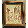 A pair of Oil Paintings in old wooden frame