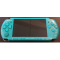 Boxed Vibrant Blue PSP 3004 Console, Charger, Case + memory card