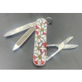 Victorinox SD Red Edelweiss Flowers - 58mm Classic - Swiss Army Knife